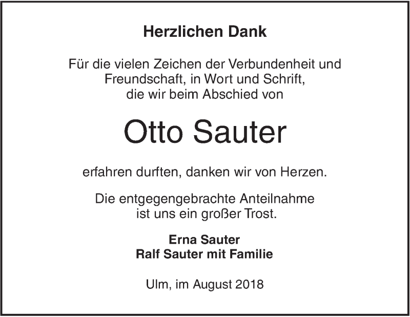 Traueranzeigen Von Otto Sauter S Dwest Presse Trauer