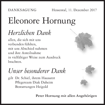 Traueranzeige von Eleonore Hornung von Haller Tagblatt