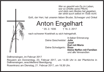 Traueranzeige von Anton Engelhart von Südwest Presse