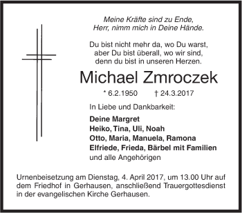 Traueranzeige von Michael Zmroczek von Südwest Presse