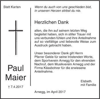 Traueranzeige von Paul Maier von Südwest Presse