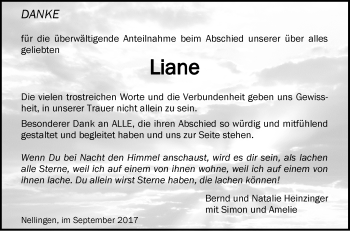 Traueranzeige von Liane  von Geislinger Zeitung