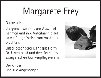 Traueranzeige von Margarete Frey von Geislinger Zeitung