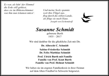 Traueranzeige von Susanne Schmidt von Haller Tagblatt