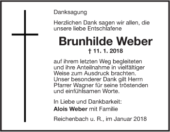 Traueranzeige von Brunhilde Weber von NWZ Neue Württembergische Zeitung