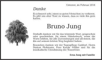 Traueranzeige von Bruno Jung von Rundschau Gaildorf