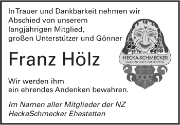 Traueranzeige von Franz Hölz von Alb-Bote/Metzinger-Uracher Volksblatt