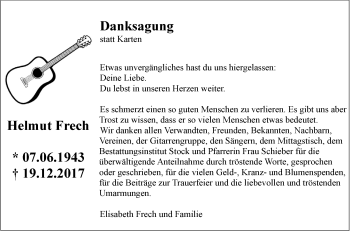 Traueranzeige von Helmut Frech von NWZ Neue Württembergische Zeitung