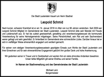 Traueranzeige von Leopold Schmid von NWZ Neue Württembergische Zeitung