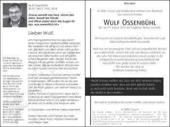 Traueranzeige von Wulf Ossenbühl von NWZ Neue Württembergische Zeitung