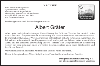 Traueranzeige von Albert Gräter von Hohenloher Tagblatt