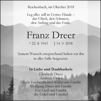 Traueranzeige von Franz Dreer von Geislinger Zeitung