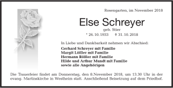 Traueranzeige von Else Schreyer von Haller Tagblatt