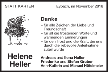 Traueranzeige von Helene Heller von Geislinger Zeitung