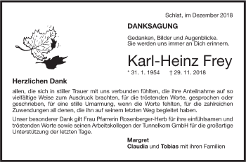 Traueranzeige von Karl-Heinz Frey von NWZ Neue Württembergische Zeitung