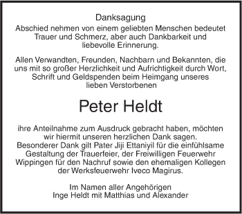 Traueranzeige von Peter Heldt von SÜDWEST PRESSE Ausgabe Ulm/Neu-Ulm