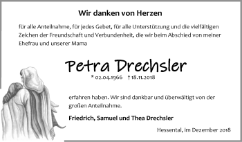 Traueranzeige von Petra Drechsler von Haller Tagblatt