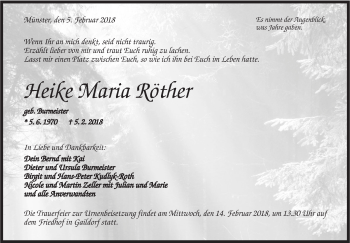 Traueranzeige von Heike Maria Röther von Rundschau Gaildorf