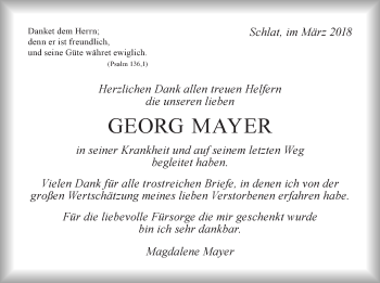 Traueranzeige von Georg Mayer von NWZ Neue Württembergische Zeitung/Geislinger Zeitung