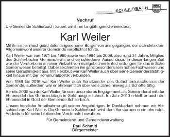 Traueranzeige von Karl Weiler von NWZ Neue Württembergische Zeitung