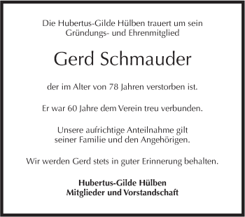 Traueranzeige von Gerd Schmauder von Metzinger-Uracher Volksblatt