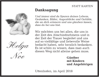 Traueranzeige von Helga Noe von Haller Tagblatt