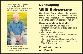 Traueranzeige von Willi Heinzmann von Alb-Bote/Metzinger-Uracher Volksblatt