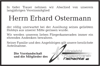 Traueranzeige von Erhard Ostermann von Rundschau Gaildorf