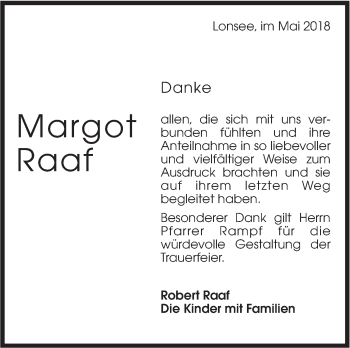 Traueranzeige von Margot Raaf von Geislinger Zeitung