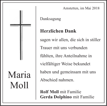 Traueranzeige von Maria Moll von Geislinger Zeitung