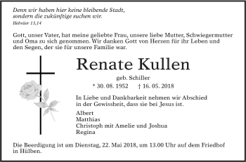 Traueranzeige von Renate Kullen von Alb-Bote/Metzinger-Uracher Volksblatt