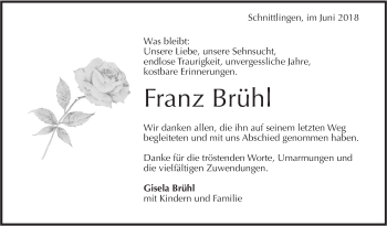 Traueranzeige von Franz Brühl von Geislinger Zeitung