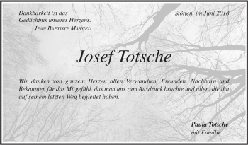 Traueranzeige von Josef Totsche von Geislinger Zeitung