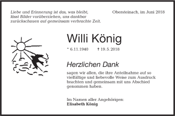 Traueranzeige von Willi König von Haller Tagblatt