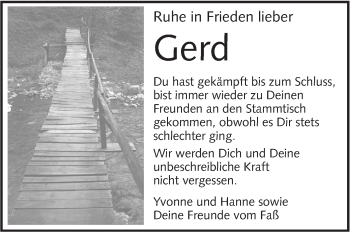 Traueranzeige von Gerd  von Alb-Bote/Metzinger-Uracher Volksblatt