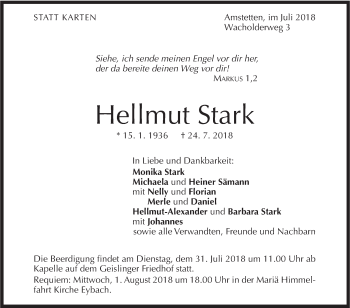 Traueranzeige von Hellmut Stark von Geislinger Zeitung