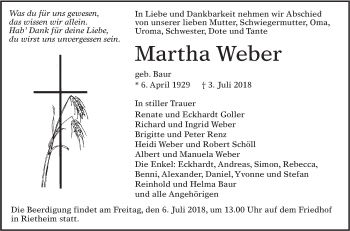 Traueranzeige von Martha Weber von Alb-Bote/Metzinger-Uracher Volksblatt