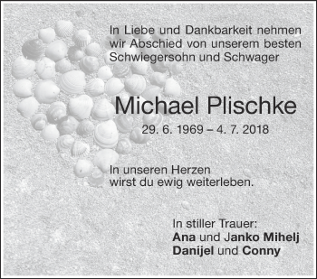 Traueranzeige von Michael Plischke von NWZ Neue Württembergische Zeitung