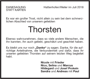 Traueranzeige von Thorsten  von NWZ Neue Württembergische Zeitung