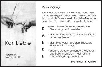 Traueranzeige von Karl Lieble von SÜDWEST PRESSE Ausgabe Ulm/Neu-Ulm