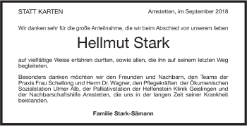 Traueranzeige von Hellmut Stark von Geislinger Zeitung