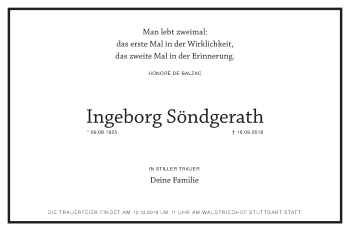 Traueranzeige von Ingeborg Söndgerath von Metzinger-Uracher Volksblatt