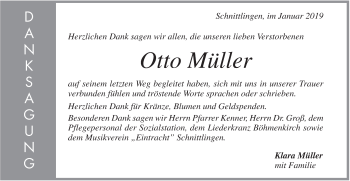 Traueranzeige von Otto Müller von Geislinger Zeitung