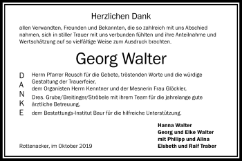 Traueranzeige von Georg Walter von Ehinger Tagblatt