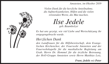 Traueranzeige von Ilse Jedele von Geislinger Zeitung