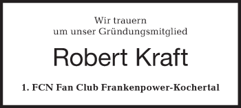 Traueranzeige von Robert Kraft von Haller Tagblatt