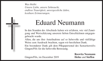 Traueranzeige von Eduard Neumann von Geislinger Zeitung