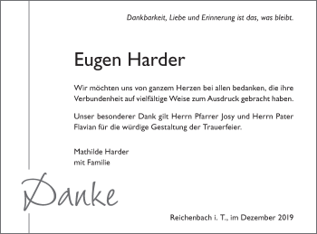 Traueranzeige von Eugen Harder von Geislinger Zeitung