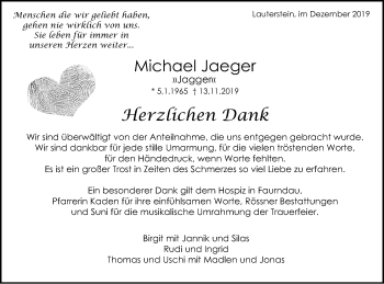 Traueranzeige von Michael Jaeger von NWZ Neue Württembergische Zeitung