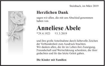 Traueranzeige von Anneliese Abele von Haller Tagblatt